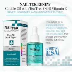 Nail Tek Renew, Natural Cuticle Oil with Tea Tree for All Nail Types 0.48oz