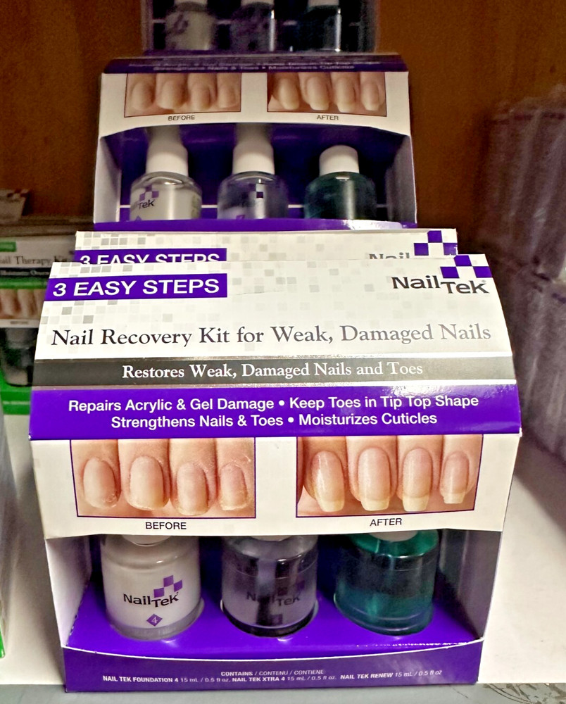 Nailtek 3 EASY STEPS Nail Recovery Kit for Weak, Damaged Nails & Toes