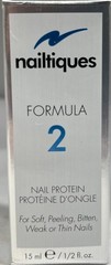 Nailtiques Formula 2 Nail Protein for Soft, Peeling, Bitten, Weak Nails, 0.5 oz.