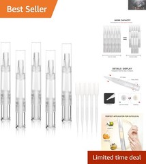 5-Pack Transparent 5ml Nail Oil Pen with Leak-Proof Brush for Beauty Essentials