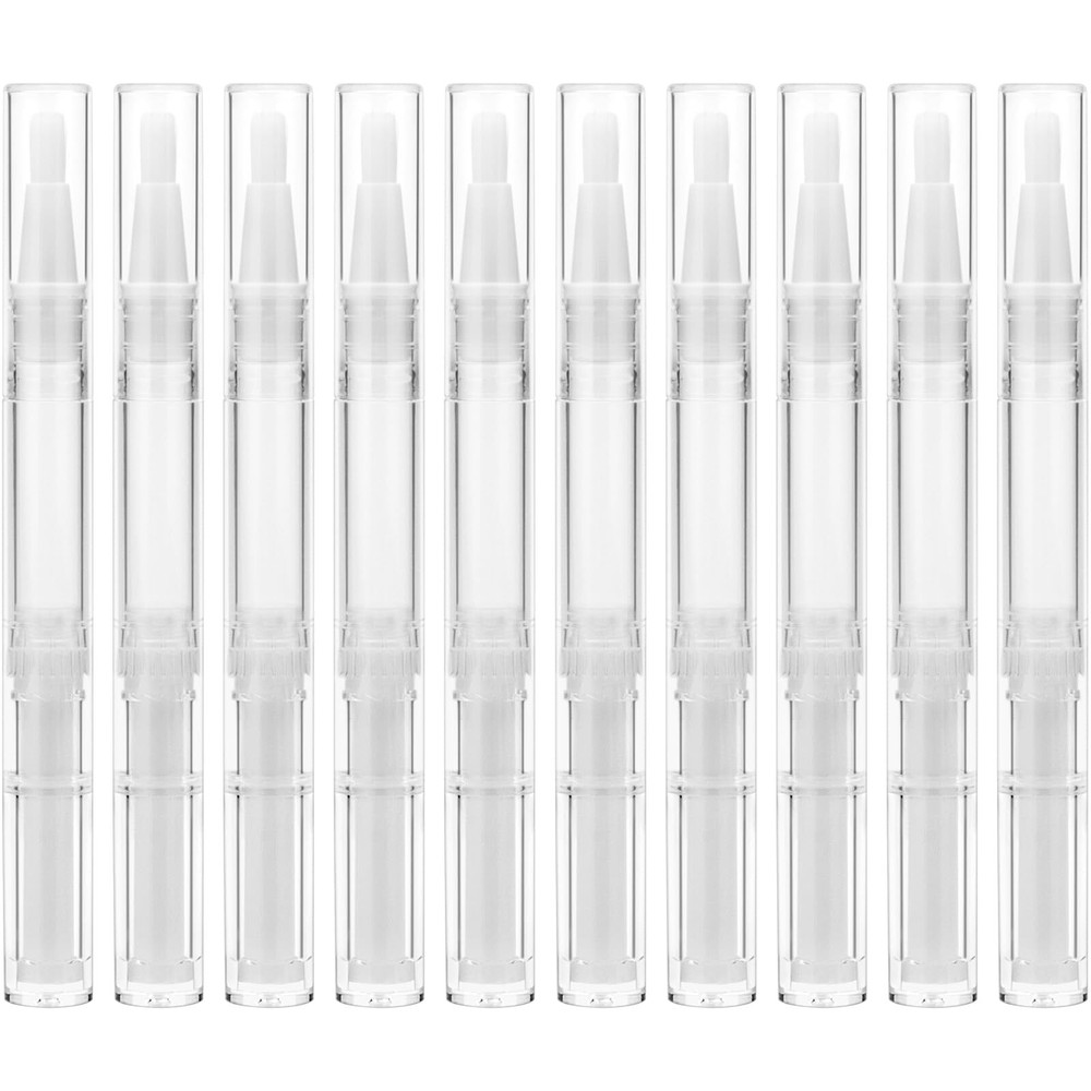 10 Pack Nail Oil Pen Cuticle Oil Pen with Brush Tip Lip Gloss Tubes Brush