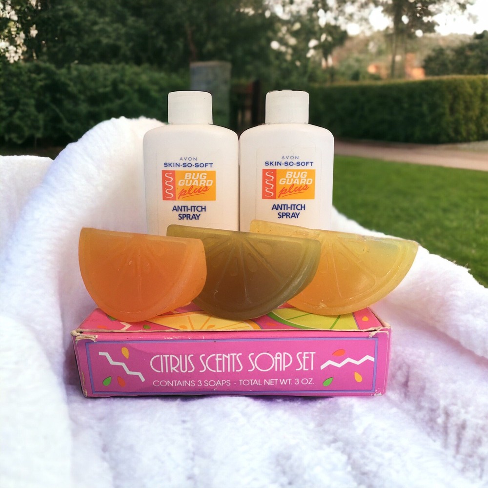 Avon Citrus Scents Soap Set + Avon Skin-So-Soft Anti-Itch Refill Spray Bottles
