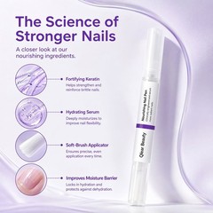 Qlear Beauty Keratin Nail Pen, Cuticle Repair Strengthening Nail Serum Treatment