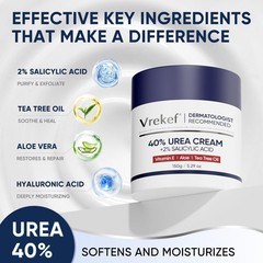 VREKEF Urea Cream 40 Percent for Feet Maximum 5.29 Ounce (Pack of 1), blue