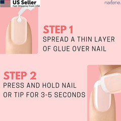 Nailene Perfect Bond Nail Glue, Super Strong, 2 Tubes (0.14 fl oz), Clear