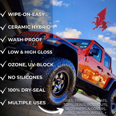 Blak, Lasts Months – Years, Rich Black Tire & Trim Treatment, Mid to High Shine,