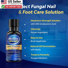 Toenail Fungus Treatment 25pct Undecylenic Acid AthletesFoot 2pcs Kit FROM USA