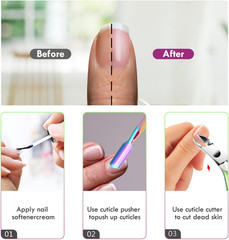 Cuticle Trimmer Cuticle Remover with Cuticle Pusher, Professional Stainless Ste