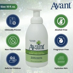 Avant® Alcohol-Free Foaming Hand Sanitizer, 18 oz Bottle 18 Fl Oz (pack of 2)