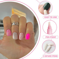 3-Pack Nail Polish Pen – Quick-Dry Cuticle & Nail Edge Cleaner for DIY Design, S