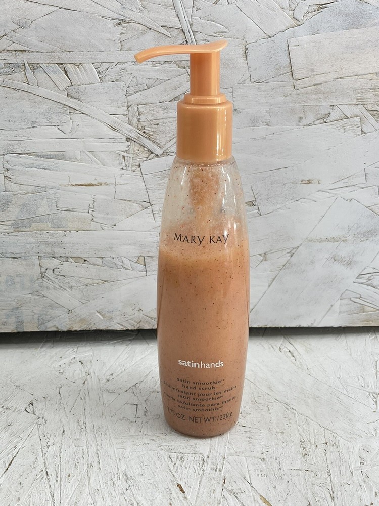 Mary Kay PEACH orange Satin Hands Hand Scrub Smoothie full size 7.75 oz 80% Full