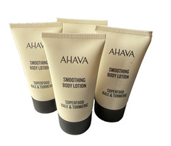 Ahava – 4x Smoothing Body Lotion Superfood Kale & Tumeric 1.3oz each