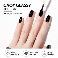 GAOY 16ml 2 Pcs Glassy Gel 0.54 Fl Oz (Pack of 2), Top Coat and Base