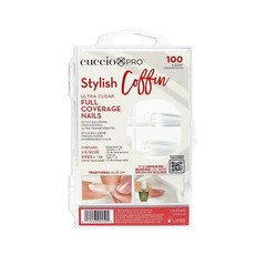 Full Cover Tips – Stylish Coffin by Cuccio Pro for Unisex – 100 Count Nail Tips