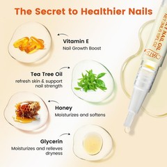 Honey Nail Oil Treatment for Growth and 0.1 Fl Oz (Pack of 1), Orange