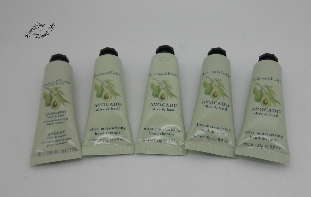 [Lot of 5] Crabtree & Evelyn AVOCADO OLIVE & BASIL Hand Therapy 0.9oz ORIGINAL