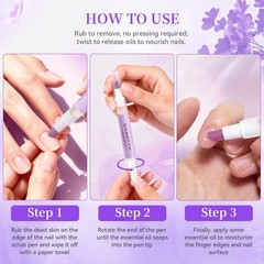 Ceramic Cuticle Pusher & Oil Pen, 2ml Rose/Lavender/Fragrance Free Scented Na…