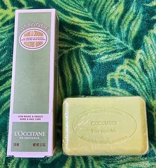 L’Occitane Hand & Nail Care Cream 5.2oz & Pre de Provence Soap Cucumber 5.3 Oz