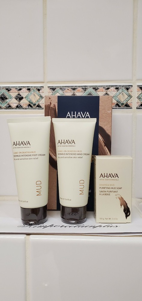 AHAVA Deadsea Mud Dermud Intensive FOOT-HAND-SOAP SET MUD TRIAL Set NEW