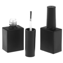 15ml Empty Nail Polish Glass Bottles Round Shape Brush & Cap Refillable