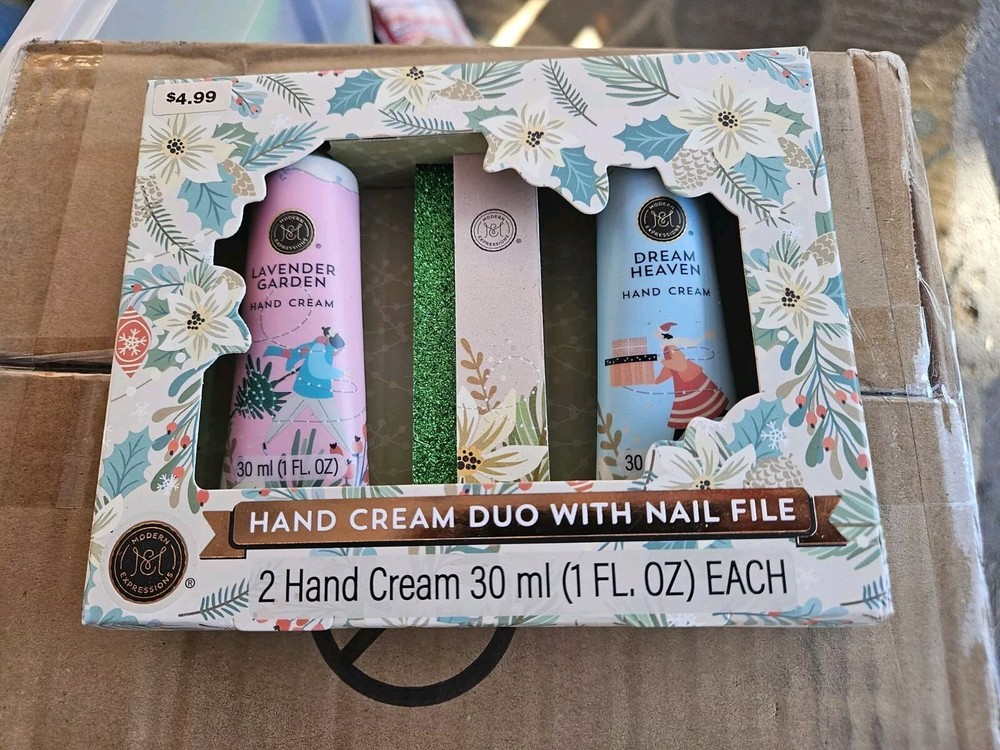 Box Of 36 Gift Set – Hand Cream Duo With Nail File 2 Hand Cream 30 ml Each