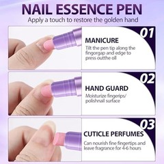 5Pcs 2-in-1 Ceramic Cuticle Pushers & Oil Pens for Nail Care, Manicure & Pedicur