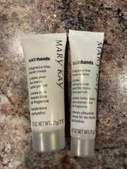 Mary Kay Satin Hands Fragrance Free Hand Cream .75 Oz & Hand Softener .42 Oz