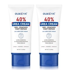 OUKEYA Urea Cream 40 Percent Tube 3 Oz, Foot & 3 Ounce (Pack of 2), 3