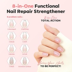 modelones Nail Strengthener, Sparkle 0.5 Fl Oz (Pack of 1), A4-Glitter Pink