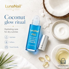LunaNail Coconut Sea Blue Roll-On Cuticle Oil 0.37 oz Vitamin E Serum