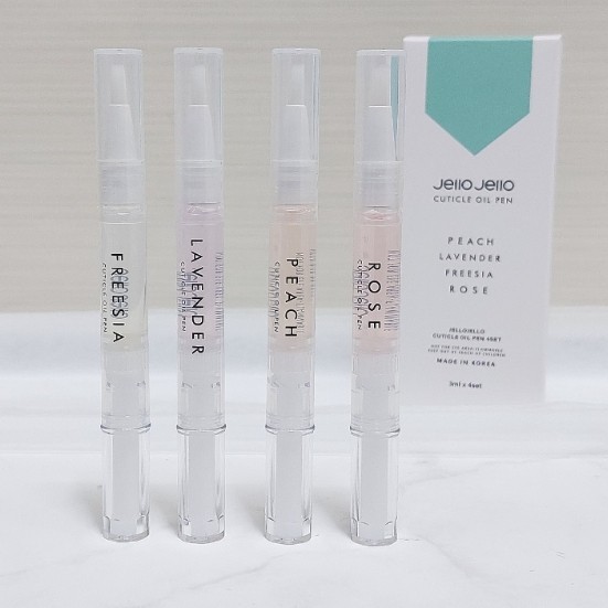 JELLOJELLO Cuticle Oil Pen Set 3ml x 4EA K-Beauty Nail Care Nail Oil Pen NEW
