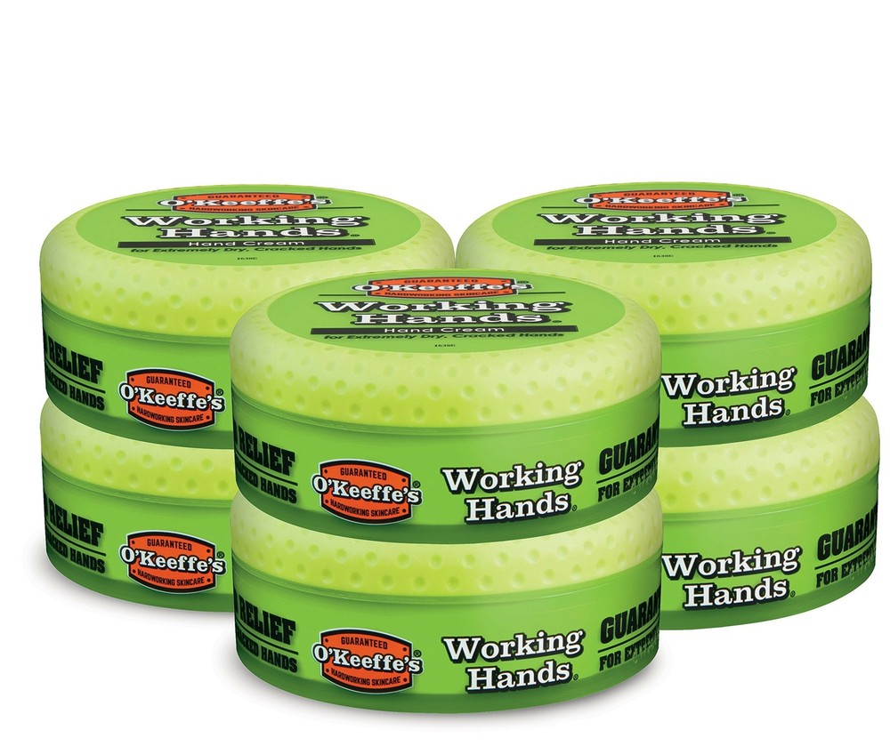 O’Keeffe’s Working Hands Hand Cream, 3.4 ounce Jar, (Pack of 6)