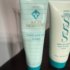 Avon VTG Rich Moisture Hand & Nail Cream Skin So Soft Body Cream Naturals Shower