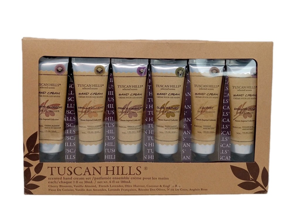 Tuscan Hills Hand Cream Gift Set-6 different 1 Oz. Scented Hand Creams
