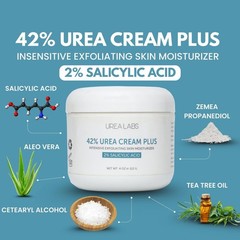 UREA LABS 42% Urea Cream with 2% Salicylic Acid for Dry 4 Ounce (Pack of 1)
