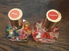 Blossom Scented Cuticle Oil Infused w/Real Flowers 1oz X2 New Strawberry/ Peach