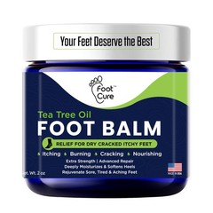 FOOT CURE Tea Tree Oil Balm – Moisturizer for Dry Cracked 2 Ounce (Pack of 1)