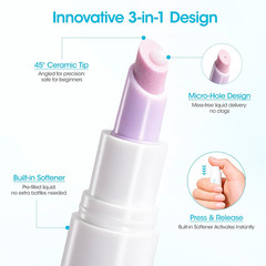3-in-1 Cuticle Remover Pen and Oil Set Refillable Ceramic Pusher Softener Aloe