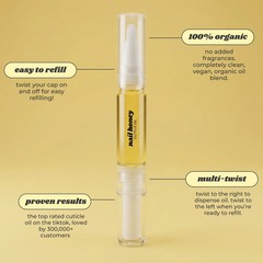 Twinkled T Nail Honey Cuticle Oil, Organic Growth & Strength Serum with Jojoba,