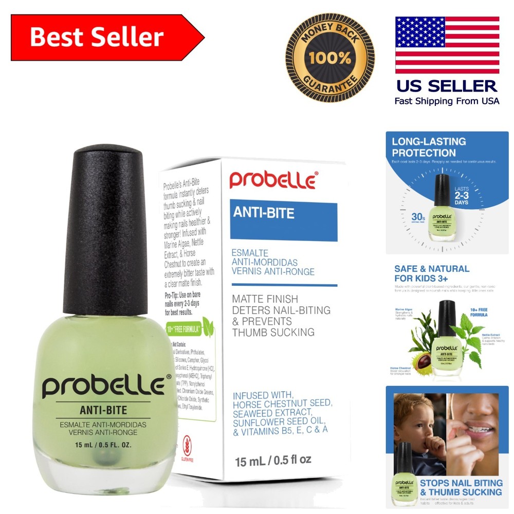 Bitter Taste Nail Care for Adults & Children 3+: Non-Toxic Nail Polish