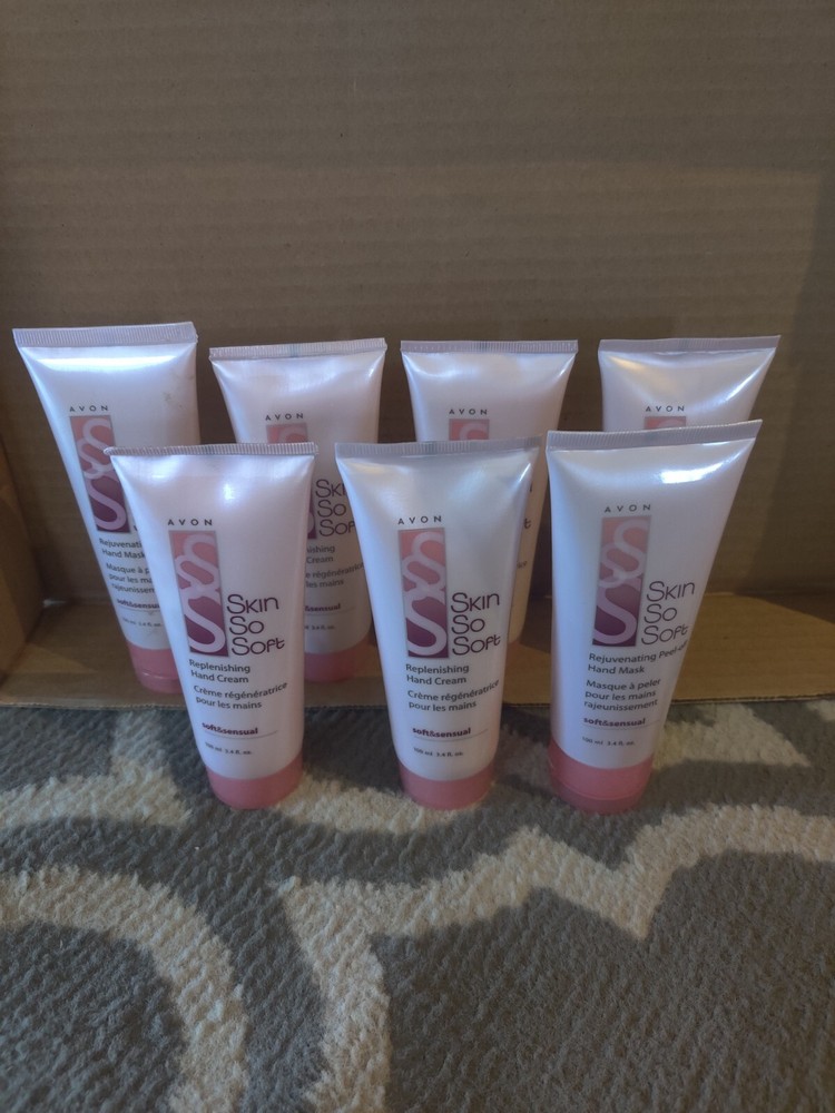 Avon Skin So Soft Restorative Peel Off Hand Mask and hand cream lot 3.4 Oz NOS