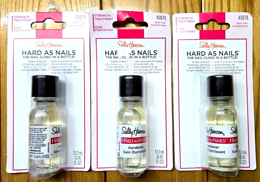3 X SALLY HANSEN #45079 ADVANCED HARD A NAILS STRENGTHENING TOP COAT 0.45oz