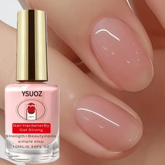 Natural Pink Nail Strengthener – 10 Ml Nail Care Treatment, Transparent Hue, Lon