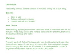 Prolinc Callus Eliminator – Fast Acting Professional Formula (34 oz)
