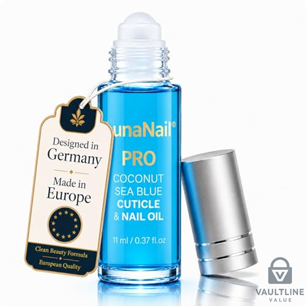LunaNail Coconut Sea Blue Roll-On Cuticle Oil 0.37 oz Vitamin E Serum