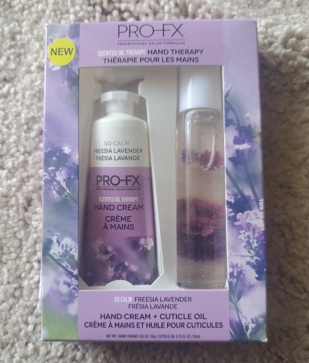 PRO-FX FREESIA LAVENDER SCENTED OIL THERAPY HAND CREAM + CUTICLE OIL 0.7 OZ