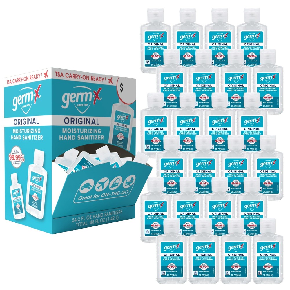 Germ-X Original Hand Sanitizer, 2 Fl oz (Pack of 24), Less Drying…