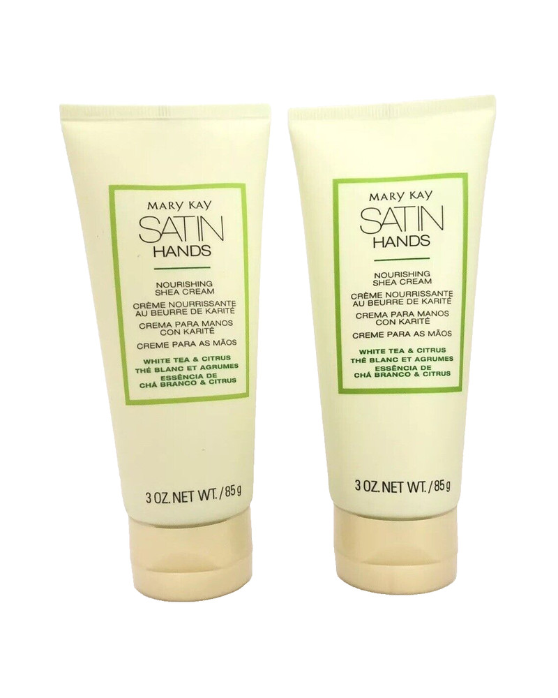 Mary Kay Satin Hands Shea Hand Cream – White Tea & Citrus – 3 oz. LOT OF 2