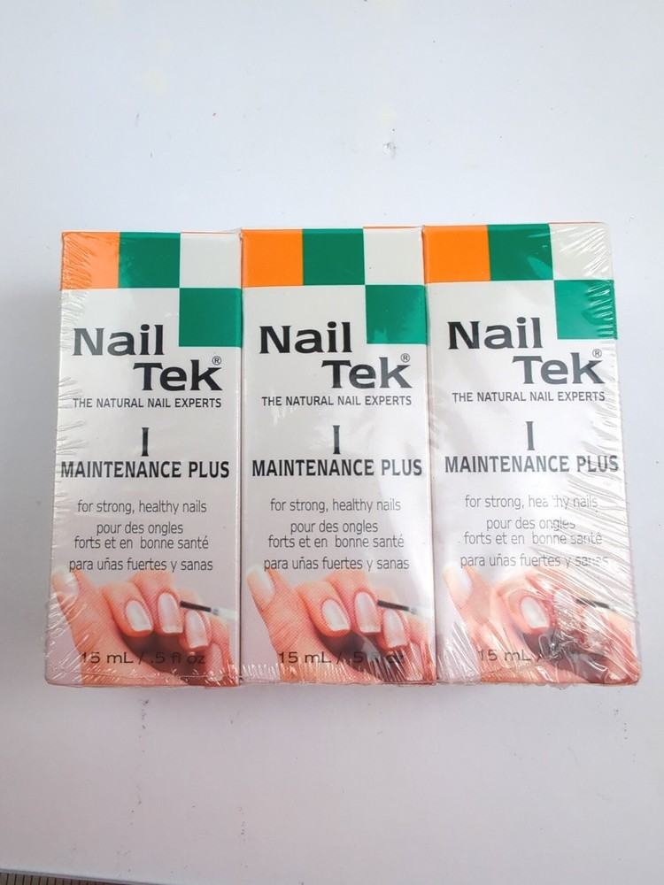 3pk Lot Nail Tek MAINTENANCE PLUS I – For Strong Healthy Nails – NEW!