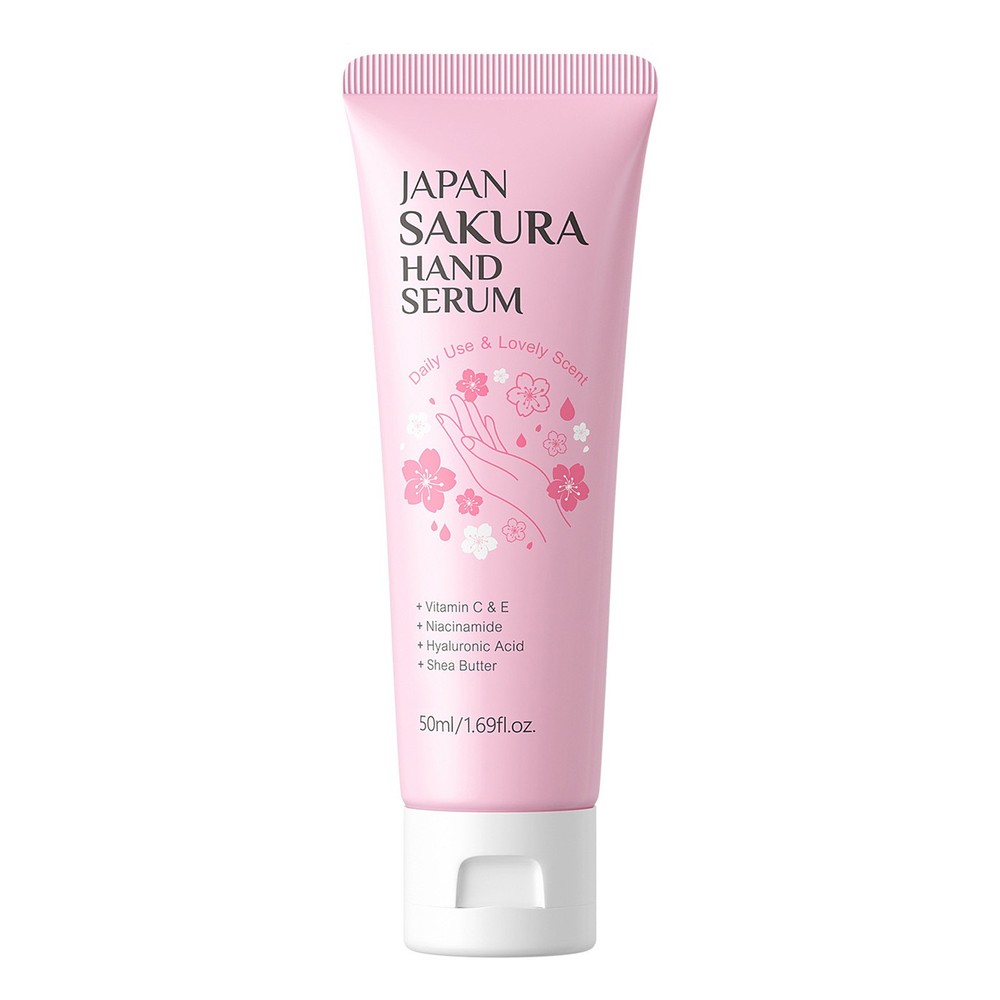 1PCS Sakura Scented Brighten Skin 50ml Prevent Dryness Hand Serum Travel Size